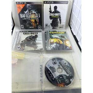 Playstation 3 PS3 Game Bundle 5 Games Call of Duty Battlefield Hawk Tested
